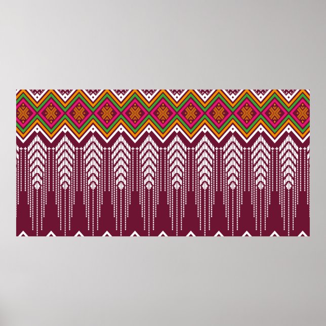 Geometrisches ethnisches Muster, traditioneller Hi Poster (Vorne)