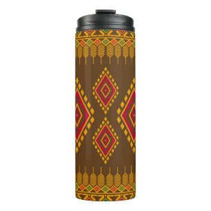 Geometrisches ethnisches, traditionelles Design, n Thermosbecher