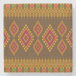 Geometrisches, ethnisches, traditionelles Design,  Steinuntersetzer