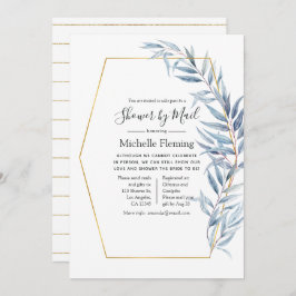 Geometrisches Eukalyptus Baby oder Brautparty per  Einladung