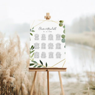 Geometrisches Eukalyptus-Hochzeitdiagramm Poster