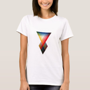 Geometrisches Farbregenbogen-Muster T-Shirt