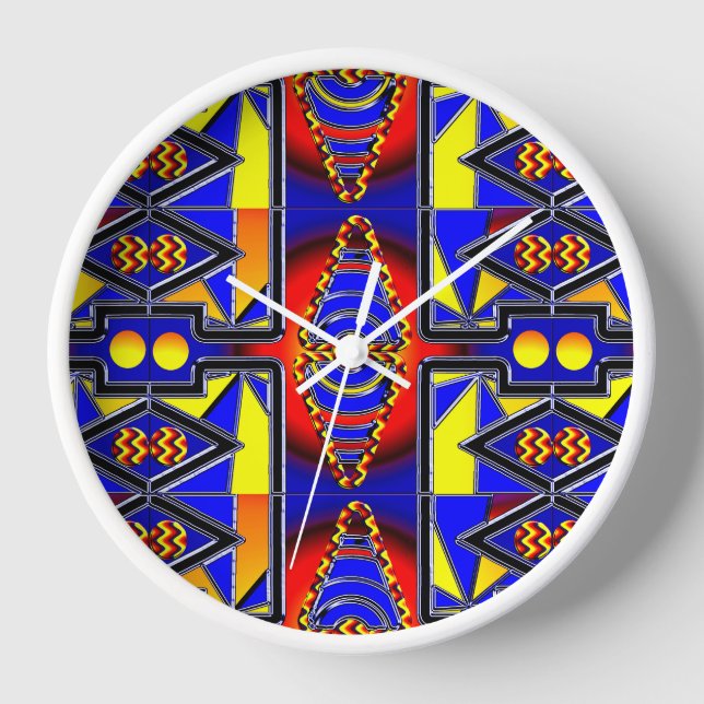 Geometrisches Farbverlauf-Muster  Uhr (Vorderseite)