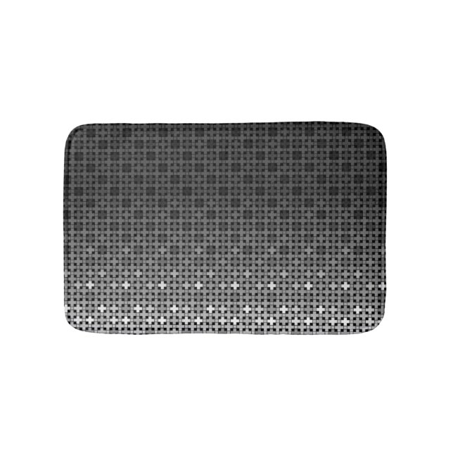 Geometrisches Farbverlaufsmuster Schwarz/Weiß Badematte (Vorderseite)