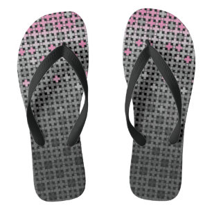 Geometrisches Farbverlaufsmuster Schwarz/Weiß Flip Flops