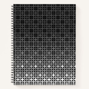 Geometrisches Farbverlaufsmuster Schwarz/Weiß Notizbuch