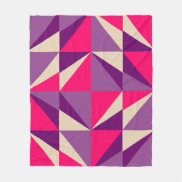 Geometrisches, fettrosa und Lila Muster Fleecedecke