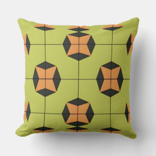 Geometrisches Fliesenmuster mit hellen Farben Kissen