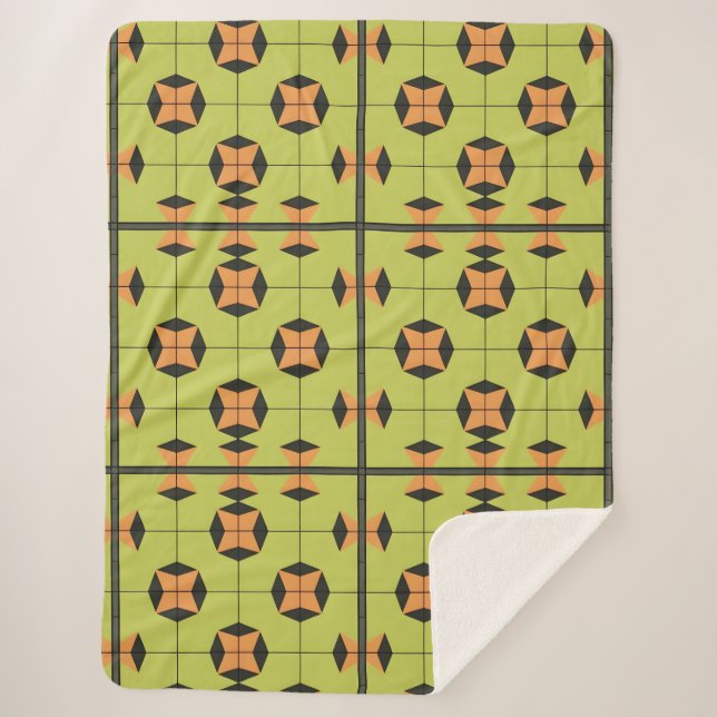 Geometrisches Fliesenmuster mit hellen Farben Sherpadecke (Vorderseite)