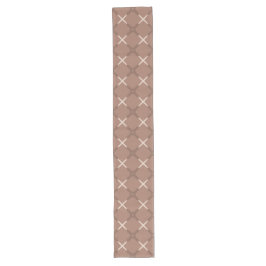 Geometrisches Fliesenmuster mit Mocha Brown und Cr Großer Tischläufer