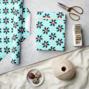 Geometrisches florales abstraktes Schneeflocken-Na Geschenkpapier