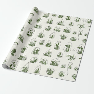 Geometrisches Florarium mit sukkulentem Muster.  Geschenkpapier