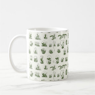 Geometrisches Florarium mit sukkulentem Muster. Kaffeetasse