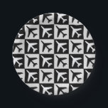 Geometrisches Flugzeug für Schwarz-weiße Luftfahrz Pappteller<br><div class="desc">Muster für gekreuzte geometrische Schwarz-Weiß-Luftfahrzeuge</div>