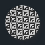 Geometrisches Flugzeug für Schwarz-weiße Luftfahrz Pappteller<br><div class="desc">Muster für gekreuzte geometrische Schwarz-Weiß-Luftfahrzeuge</div>