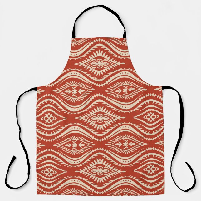 Geometrisches Folklore-Ornament mit Wellen. Orient Schürze (Vorderseite)