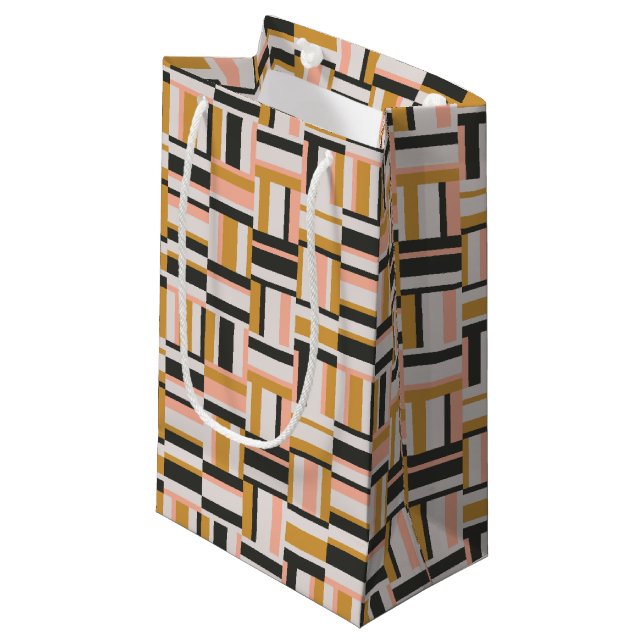 Geometrisches Form-Muster Kleine Geschenktüte (Vorderseite Schrägansicht)