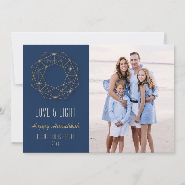 Geometrisches Foto Feiertagskarte (Vorderseite)