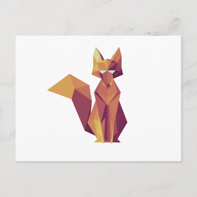 Geometrisches Fox Postkarte (Vorderseite)
