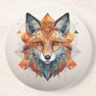 Geometrisches Fox Wasserfarbe Getränkeuntersetzer
