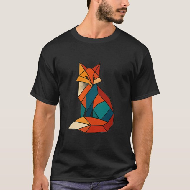 Geometrisches Fuchsschwindelhemd T-Shirt (Vorderseite)