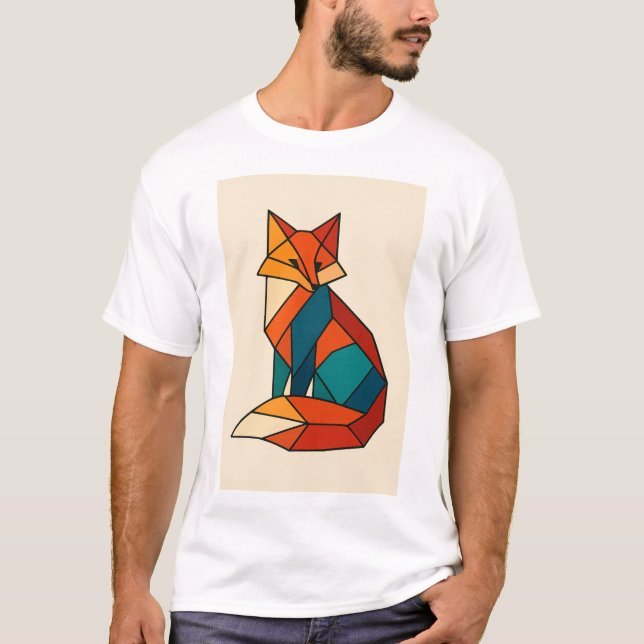Geometrisches Fuchsschwindelhemd T-Shirt (Vorderseite)