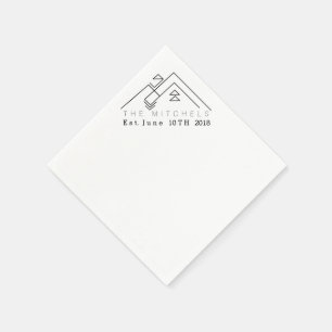 Geometrisches Gebirge Individuelle Name und Datu Serviette