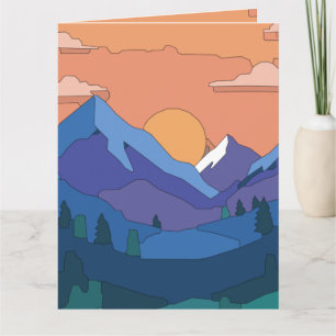 Geometrisches GebirgsSunset Karte