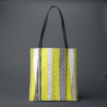 Geometrisches gelbes und schwarzes Mix Tasche<br><div class="desc">Eine helle und moderne Tasche mit verschiedenen handgezeichneten Mustern mit gelbem Akzent.</div>