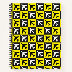 Geometrisches Gelbflugzeug Notizbuch