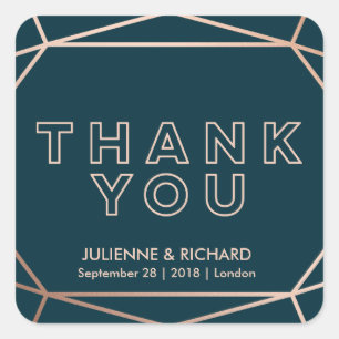 Geometrisches Gemstone Hochzeit Danke Stickers