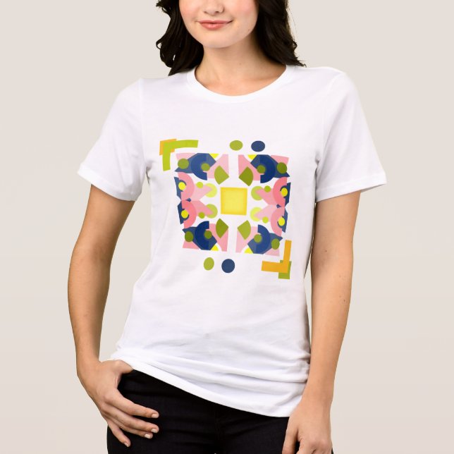Geometrisches, Gerahmtes abstraktes Design mit Pun Tri-Blend Shirt (Vorderseite)
