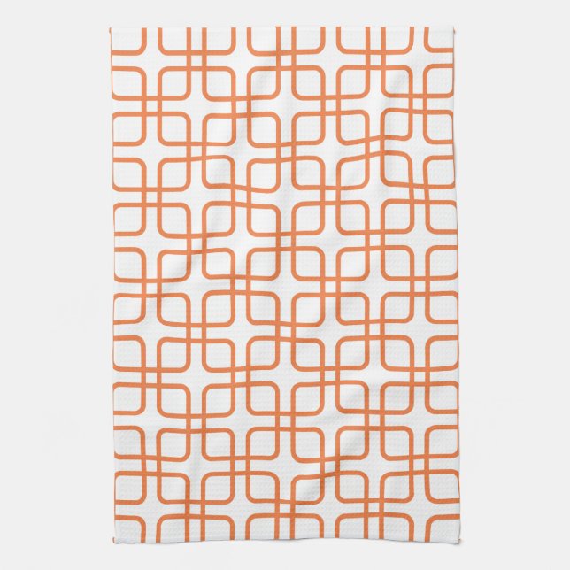 Geometrisches Geschirrtuch \ Celosia-Orange (Vertikal)