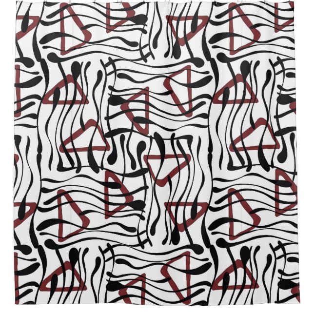 Geometrisches Gewebe: künstlerisches Musterdesign. Duschvorhang (Vorderseite)