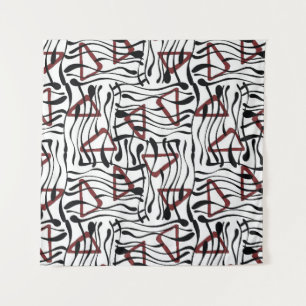 Geometrisches Gewebe: künstlerisches Musterdesign. Wandteppich