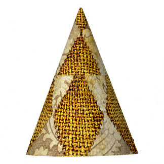 Geometrisches Gold: Retro-Muster-Eleganz. Partyhütchen