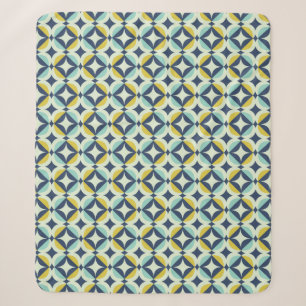 Geometrisches Gold u. blaues Muster Sherpadecke