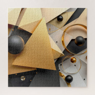Geometrisches Gold und Schwarz