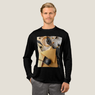Geometrisches Gold und Schwarz Tri-Blend Shirt