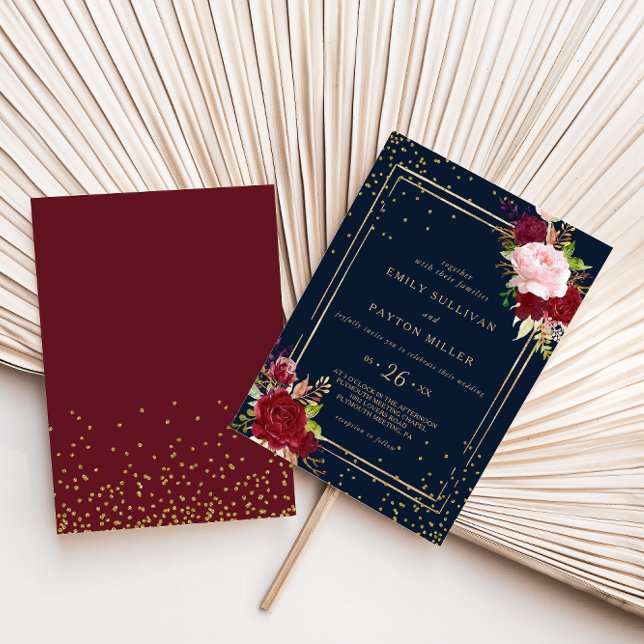 Geometrisches Gold und tropische Hochzeiten Einladung (Von Creator hochgeladen)