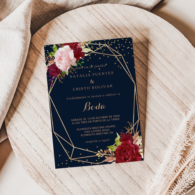 Geometrisches Gold und tropische Hochzeiten Einladung (Von Creator hochgeladen)