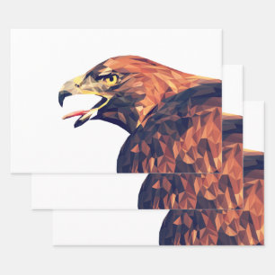 Geometrisches Golden Eagle Outdoor-Kissen Geschenkpapier Set