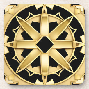 Geometrisches Goldenes Art Deco Muster Getränkeuntersetzer