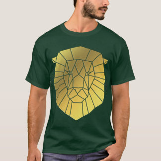Geometrisches goldfarbenes Foil Lion Head T-Shirt