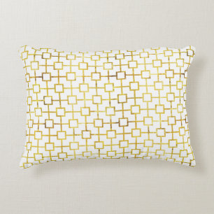 Geometrisches Goldfolien-Katzen-Wiegen-Muster Zierkissen