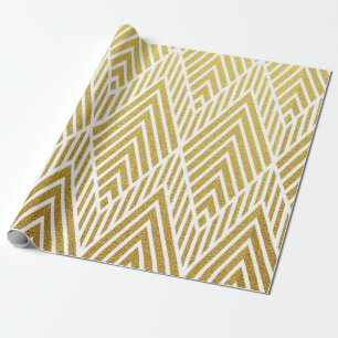 Geometrisches goldglänzendes, nahtloses Muster Geschenkpapier