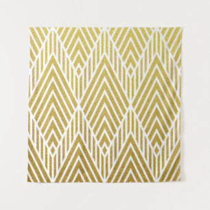 Geometrisches goldglänzendes, nahtloses Muster Wandteppich