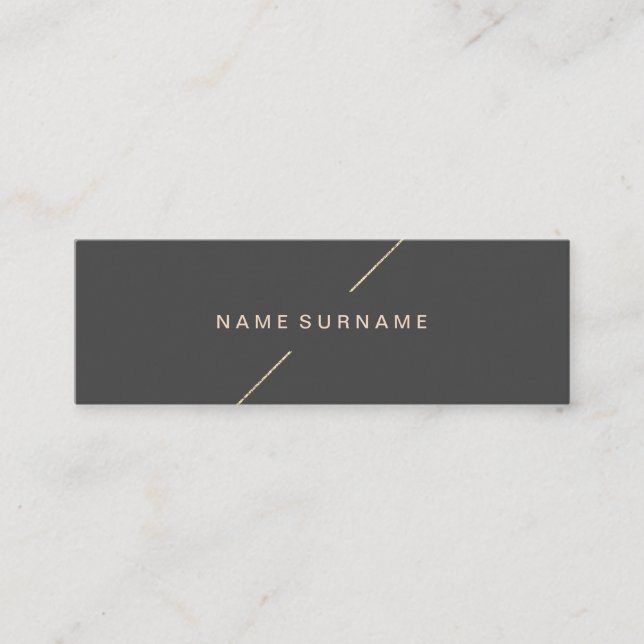 Geometrisches Goldmodernes Minimalistisches Mini Visitenkarte (Vorderseite)