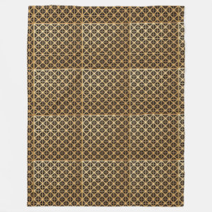 Geometrisches Goldpanel Fleecedecke