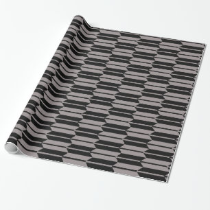 Geometrisches graues und schwarzes Muster Geschenkpapier